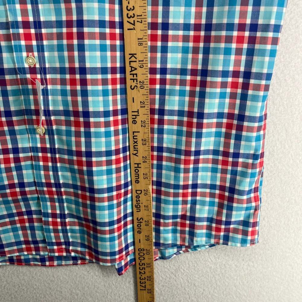 JOS A BANK Shirt Mens L Travelers Collection Plaid Poplin Cotton Blue NEW - Picture 12 of 13
